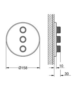 Trojitý kryt regulácie prietoku Grohe 29122000 - galéria #1