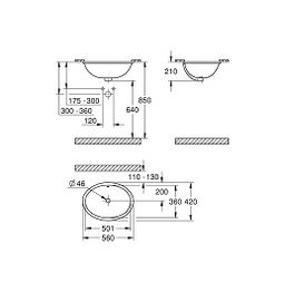 Grohe Bau Ceramic Vstavané umývadlo 56 x 42 cm 39423000 - galéria #1