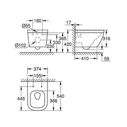 Grohe Euro Ceramic WC závěsné s PureGuard, alpská bílá 3932800H - galéria #1