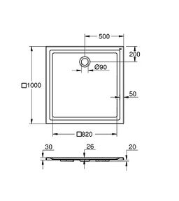 Grohe Sprchová vanička štvorcová 100 x 100 cm, alpská biela 39300000 - galéria #2
