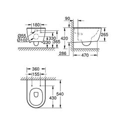 Nástenný klozet Grohe Essence, biely 3957100H - galéria #2