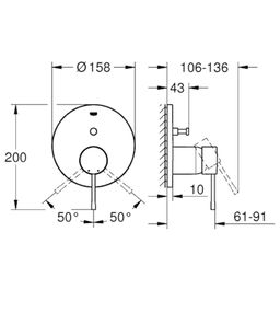 Grohe Essence Nová sprchová batéria s dvojcestným prepínačom, tvrdý grafitový lesk 24058A01 - galéria #3