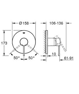 Grohe Essence Nová sprchová batéria bez telesa, tvrdý grafitový lesk 24057A01 - galéria #3