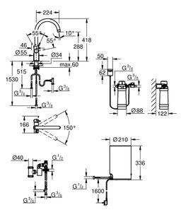 Grohe Red Duo Batéria a bojler veľkosť M, kartáčovaný tvrdý grafit 30083AL1 - galéria #1