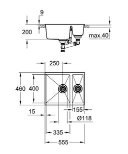 Grohe K500 kompozitný drez 46x55 cm 31648AP0 - galéria #1
