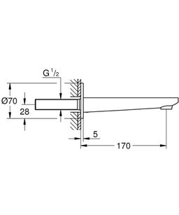 Grohe Lineare prívod na vaňu, Supersteel 13383DC1 - galéria #1
