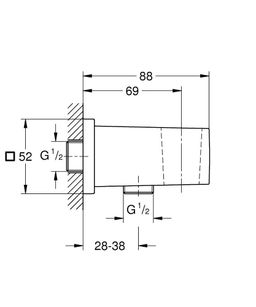 Grohe Euphoria Cube Držiak sprchy s vývodom, tvrdý grafitový mat 26370AL0 - galéria #1