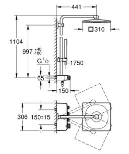 Sprchový termostatický systém Grohe Euphoria SmartControl, kartáčovaný teplý západ slnka 26508DL0 - galéria #1