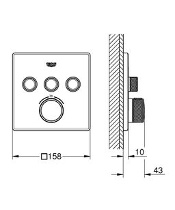 Grohe Grohtherm SmartControl Termostat s 3 ventilmi, tvrdý grafit 29126A00 - galéria #1