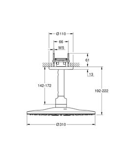 Súprava sprchovej hlavice a stropného ramena Grohe Rainshower SmartActive 310, chladný východ slnka 26477GL0 - galéria #1