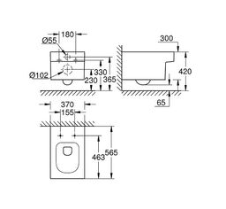 Grohe Cube Keramické WC 37 x 56,6 cm, alpská biela 3924500H - galéria #2