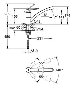 Grohe BauEco Drezová batéria, chróm 31680000 - galéria #3