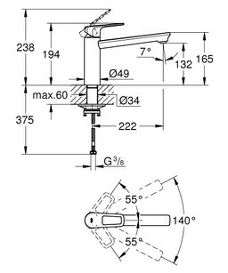 Grohe BauLoop Drezová batéria, chróm 31706000 - galéria #3