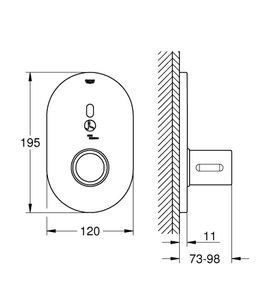 Grohe Eurosmart Cosmopolitan E Special Podomietková elektronická batéria, chróm 36456000 - galéria #3
