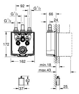 Grohe Eurosmart Cosmopolitan E Podomietkové teleso pre elektronickú batériu, 36458000 - galéria #4