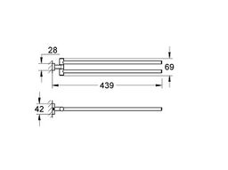 Držiak na uteráky Grohe Essentials Cubr 43,9 cm, Supersteel 40624DC1 - galéria #2