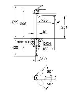 Grohe Eurosmart Cosmopolitan Vysoká umývadlová batéria, chróm 23921000 - galéria #3