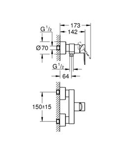 Grohe Lineare sprchová batéria, kartáčovaný tvrdý grafit 33865AL1 - galéria #1