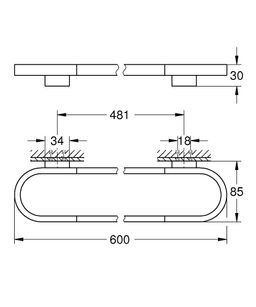 Uterákový držiak Grohe Selection 60 cm, lesk Cool Sunrise 41056GL0 - galéria #3