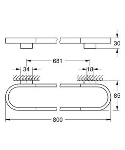 Grohe Selection Držiak na uteráky 80 cm, teplý lesk Sunset 41058DA0 - galéria #2