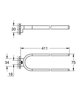 Dvojitý držiak na uteráky Grohe Selection, chróm 41059000 - galéria #1