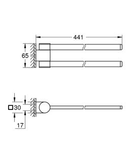 Otočný držiak uterákov Grohe Selection, tvrdý grafit 41063A00 - galéria #2