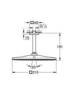 Sprchová súprava Grohe Rainshower Mono 310 Cube Head 31 cm s ramenom, Supersteel 26566DC0 - galéria #2