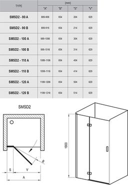 Ravak SmartLine Sprchové dvere 120 cm pre výklenok, ľavé, transparentné/chróm 0SLGAA00Z1 SMSD2-120A-L - galéria #5