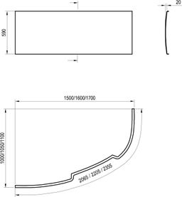 Ravak Asymetrický panel 170 cm, pravý, CZ49100000 - galéria #1