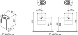 Ravak SD Chrome II 400 Korpus skrinky pod umývadlo biely 40x22 X000000538 - galéria #5