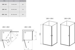 Ravak Chrómový sprchový kút 100 cm, transparentný/satén CRV1-100 1QVA0U01Z1 - galéria #1