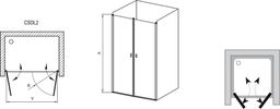 Ravak Chróm Dvojkrídlové sprchové dvere 110 cm Alu/Transparent 0QVDCC0LZ1 CSDL2-110 - galéria #1