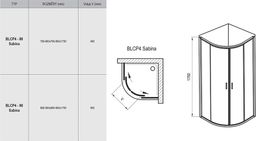 Ravak Blix Sabina Sprchový kút 90 cm, štvrťkruhový, transparentný/satén BLCP4-90SABINA 3B270U40Z1 - galéria #4