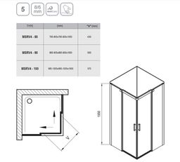 Ravak Matrix Sprchový kút 90 x 90 cm transparentný chróm MSRV4-90 x 90 cm/90 x 90 cm 1WV77C00Z1 - galéria #1