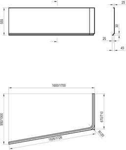 Ravak 10° Panel 160 cm pravý, biely CZ84100A00 - galéria #1