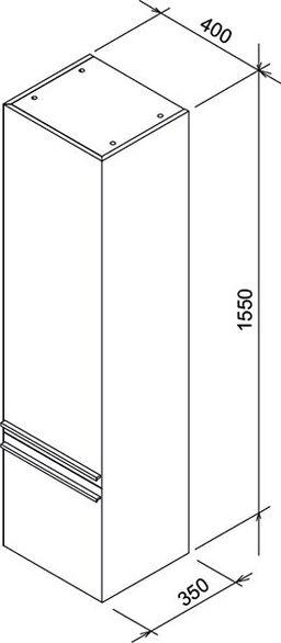 Ravak CLEAR SB 400 Skříňka závěsná levá 40x35 bílá/bílá X000000761 - galéria #1