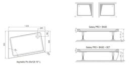 Ravak ASYMETRIC PRO SET Panel 120x90 cm levý, bílá XA95G70101L - galéria #1
