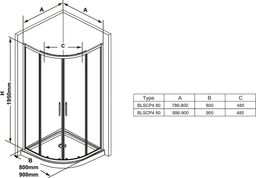 Ravak Blix Slim sprchový kút 90x90 cm, BLSCP4-90 X3BM70C00Z1 - galéria #1