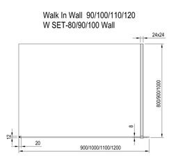 Ravak Priehľadná čierna stena Walk In-110 GW9WD0300Z1 - galéria #1