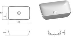 Ravak Umývadlo Uni Slim 50x31x12,5 cm, UNI500R XJX01150001 - galéria #2