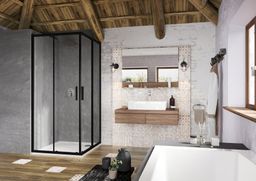 Ravak Sprchový kút 80 x 80 cm, čierne/čierne sklo BLSRV2-80BT X1LM40300Z1 - galéria #1