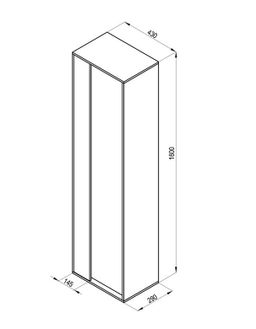 Ravak Step Vysoká skříňka 43 cm, bílá lesk/ořech X000001420 - galéria #4