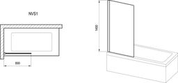 Ravak Nexty Kúpeľňová zástena 80 cm, satén+priehľadná NVS1-80 7O840U00Z1 - galéria #1