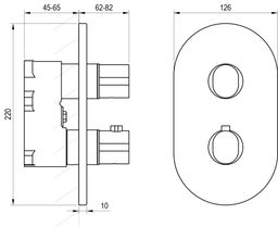 Ravak Chróm II Termostatická batéria, 3 výstupy - chróm CRII067.00CR.O3.RB071 X070457 - galéria #1