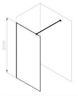 Ravak Vzduchová clona Walk-In 110x200 cm, čierna/priehľadná Wall-110 GW9WD0300Z1C - galéria #3