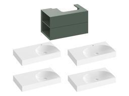 Ravak Lite Skříňka pod umyvadlo 80x45 cm s bočními poličkami, levá - grey green X000001876 - galéria #2