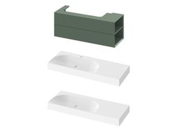 Ravak Lite Skříňka pod umyvadlo 120x45 cm s bočními poličkami, pravá - grey green X000001894 - galéria #1