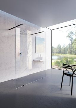 Ravak Walk-In Free Sprchová stena 140 cm, transparent/čierny Free Set-140 GW9FM030SZ1 - galéria #1