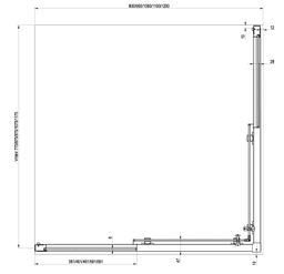 Ravak Blix II sprchový kút štvorcový 80x80 cm, Transparent, chróm 1LM40C00Z1 NBLRV2-80 - galéria #3