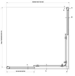 Ravak Blix II sprchový kút štvorcový 90x90 cm, Transparent, čierny 1LM70300Z1 NBLRV2-90 - galéria #3